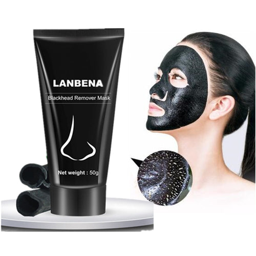 LANBENA Black Mask Face Mask From Black Dots Black Head Remover Skin Care Mud Nose Strips Acne Treatment Pore Peel Off Mask Free